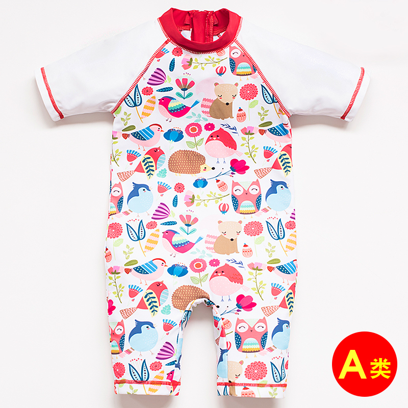 Girls swimsuit little child infant baby girl baby child cute one-piece ins Korea seaside sunscreen swimsuit