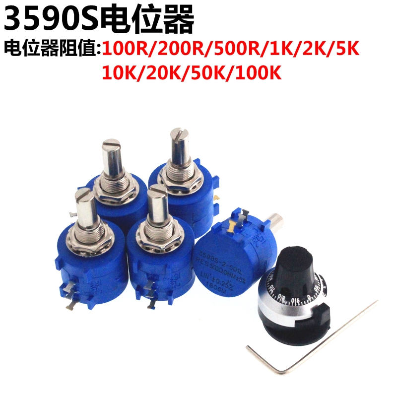 Precision multi-turn winding potentiometer 3590S-2-103L 502L 104L 1K5K10K100K scale Knob