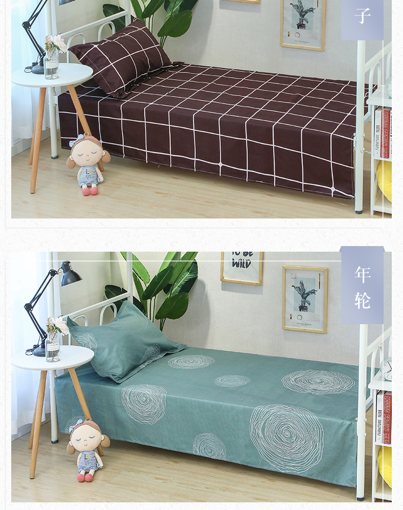 Khăn trải giường kẻ sọc một mảnh nữ ký túc xá Giường bộ đơn giản của khăn trải giường phòng ngủ 1,2m danh sách 1,5m - Khăn trải giường ga giường thun lạnh