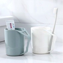 Nordic style plain and elegant brush Cup household plastic mouthwash Cup with handle couple tooth cylinder cup wash cup toothbrush cup