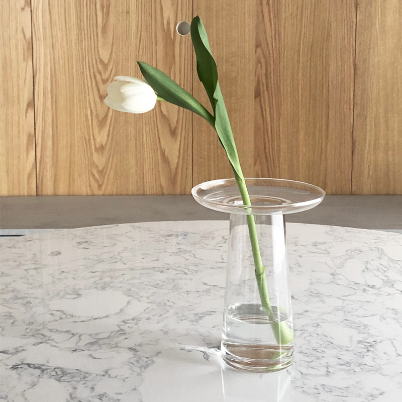 ReFound simple Korean style plate vase translucent lead-free crystal glass vase home decoration ornaments