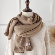 Pure Color Wool Thread Knit Small Scarf Women Winter Day Department Cute Ins Little Clear New Korean Version Student 100 Hitch Scarf