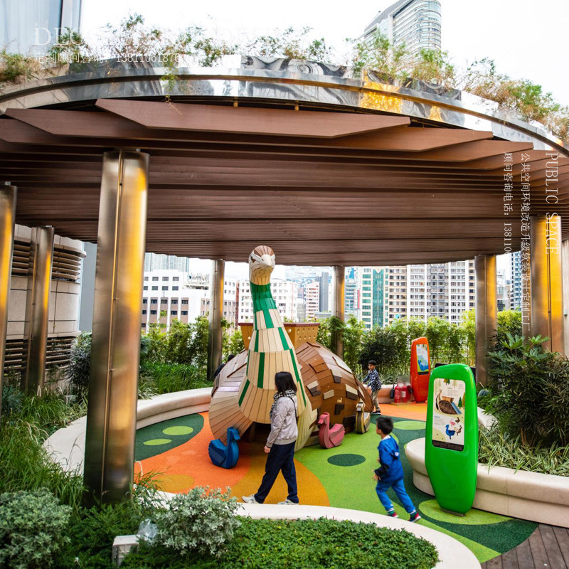 Children's outdoor large wooden amusement facilities design kindergarten swing amusement park wooden animal toy slide