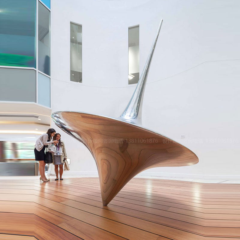 Design custom hotel commercial art space metal stainless steel creative glass fiber city landscape shape sculpture