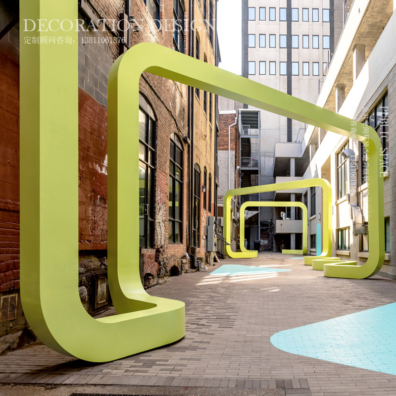 Design custom art park installation seat sculpture metal frame commercial block seat fittings bench