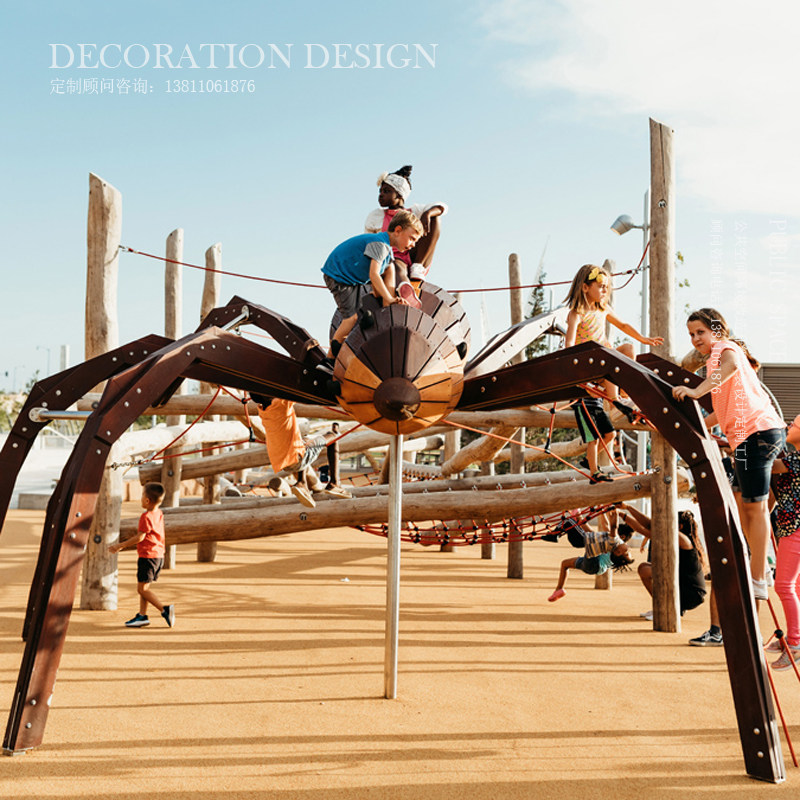 Outdoor Children Large Wooden Amusement Park Facilities Custom Kindergarten Educational Climbing Animal Toys Design Slides