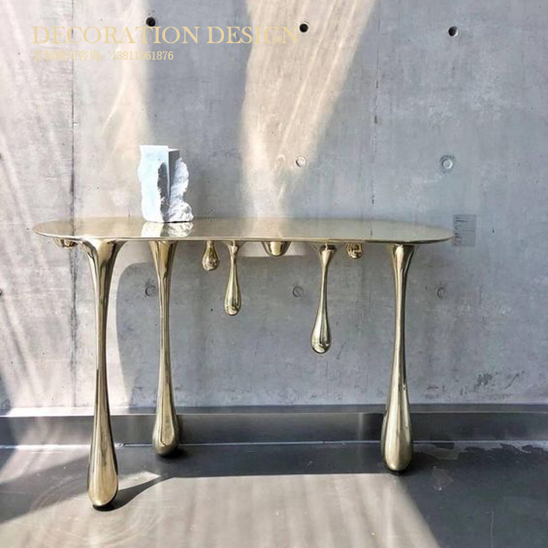 Indoor entertainment center art wooden tables and chairs special-shaped custom art museum metal ornaments rest area creative beauty Chen