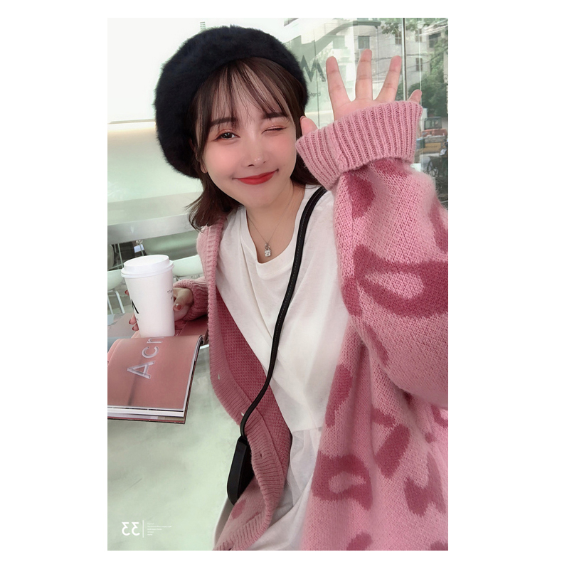 Áo chống mùa 2019 áo len cardigan mới nữ lỏng lẻo phiên bản Hàn Quốc lưới màu đỏ lười gió đan áo khoác len - Đan Cardigan áo len cổ lọ