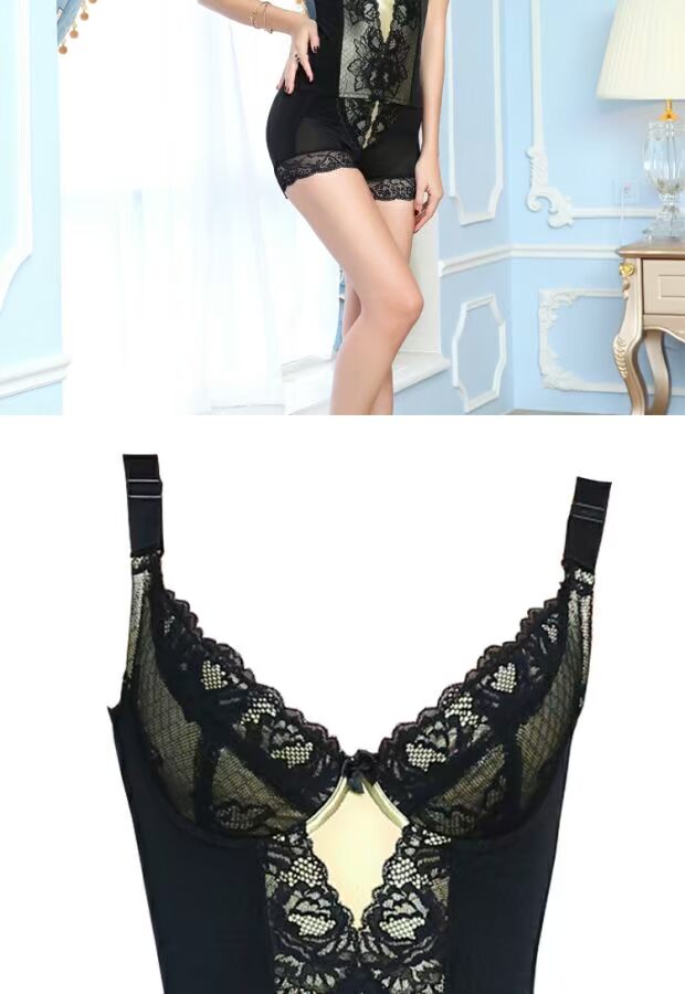 Thẩm mỹ viện, xây dựng cơ thể, hoa hồng, cùng một đoạn, corset, corset, đồ lót định hình cơ thể sau sinh, bộ đồ ba mảnh - Corset hai mảnh áo nâng ngực