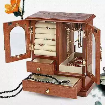 Solid Wood high-grade jewelry box wooden Chinese multifunctional with drawer retro cabinet jewelry beaded treasure storage box