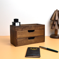 Boîte de rangement pour stylos en noyer noir damérique du nord boîte de papeterie de bureau haut de gamme en bois massif boîte à stylos en bois de type tiroir japonais