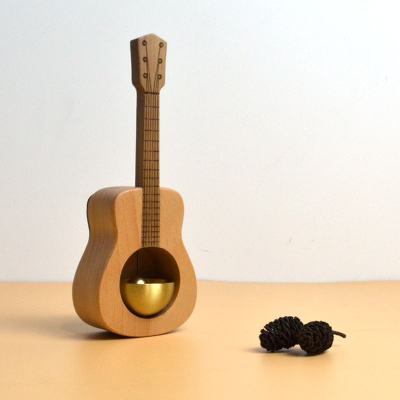 Guitar Doorbell Fridge Sticker Creative Solid Wood Magnetic Attraction Wind Bells Hang Adorable Jo Relocating Gift Door Decorated With Bell Peppers