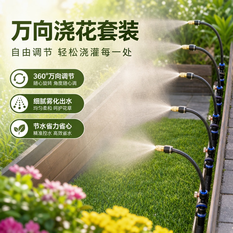 Universal Spray Nozzle for Watering Flowers, Automatic Watering Device, Cooling Misting Sprinkler System, Irrigation Water Pipe Spray Universal Spray Nozzle for Watering Flowers, Automatic Watering Device, Cooling Misting Sprinkler System, Irrigation Water Pipe Spray