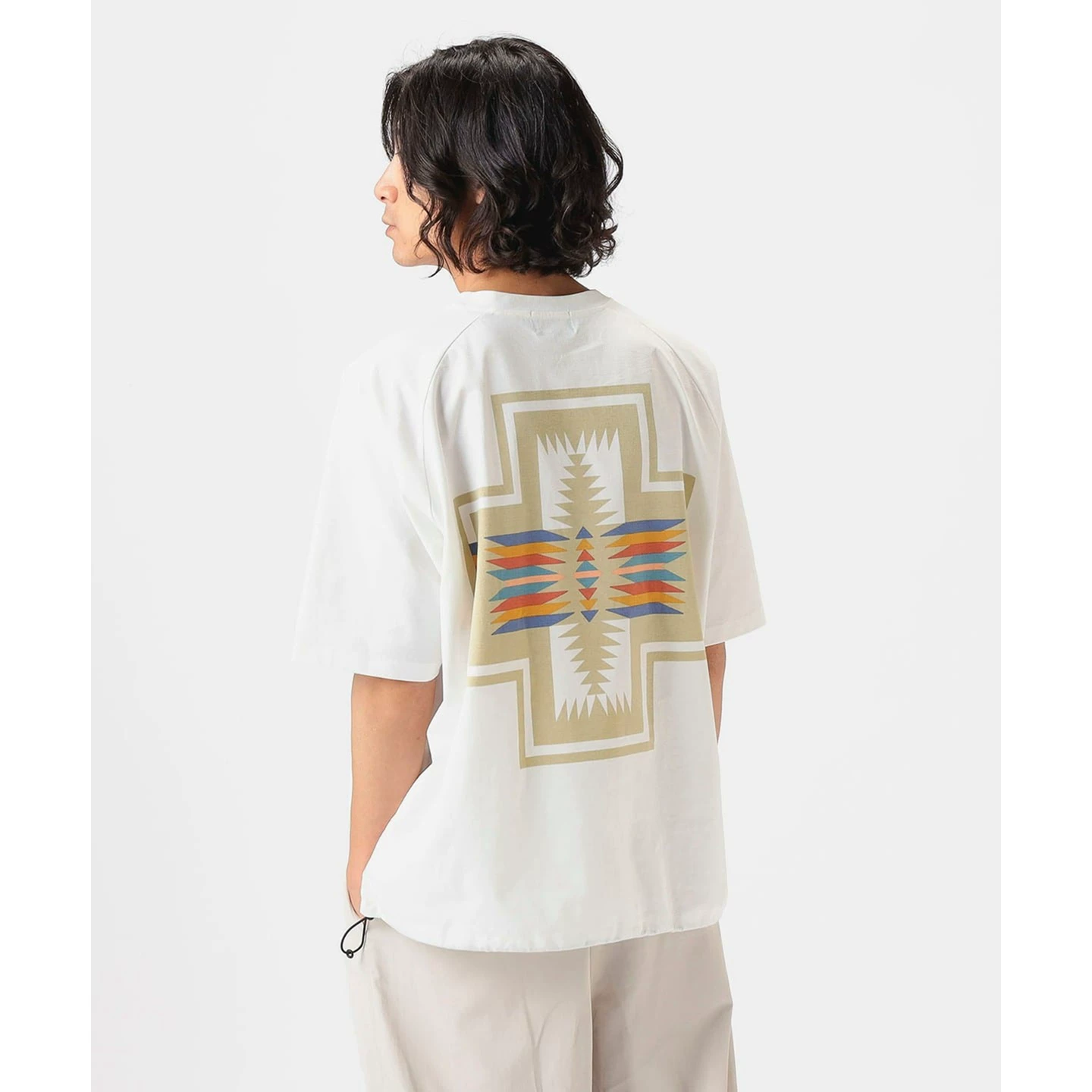 Футболка с короткими рукавами BEAMS B:MING 25SS PENDLETON в индийском стиле, модель 92-08-0222-964