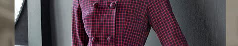 2018 mùa thu mới tính khí đôi ngực retro V-Cổ kẻ sọc đu lớn dài ăn mặc nữ 1933 váy cho người béo