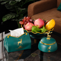Eurostyle Light Lavish American Fruit Pan Modern Home Living Room Fruit Tray Tissue Box Ashtrays Tea Table Three Sets of Pendulum Pieces