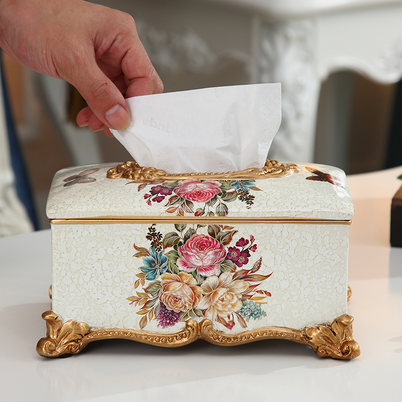 Creative paper box Nordic light luxury tissue box Home living room high-grade paper box Paper table napkin box