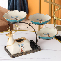 Multifunctional fruit plate household living room coffee table dried fruit snack plate candy plate melon seed plate tissue box remote control storage