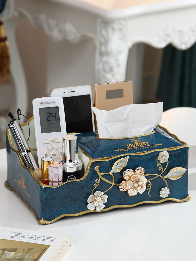 European multi-function tissue box Toilet paper box Living room luxury coffee table Dining table Bedroom sundries remote control storage box