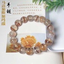 Marine Jade Medullary 12 mm Bracelet Hand Strings Round Pearl Natural Agate Grass Flowers Men And Womens Handmade Accessories Gift Collection Gifts