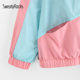 eBay Spring and Autumn Women 's Janket Hooded 대조 대조 컬러 스포츠 야구 유니폼 긴 슬리브 여성 재킷 스팟 스톡