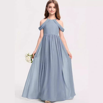 New Girls' Chiffon Dress for Piano Performance, Orchestra Performance Dress, High-End Large Violin Competition Long Dress