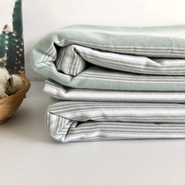 Old coarse cloth cotton Thick bed sheets 1 51 8 meters literary three-piece set striped plaid cotton single double bed encryption