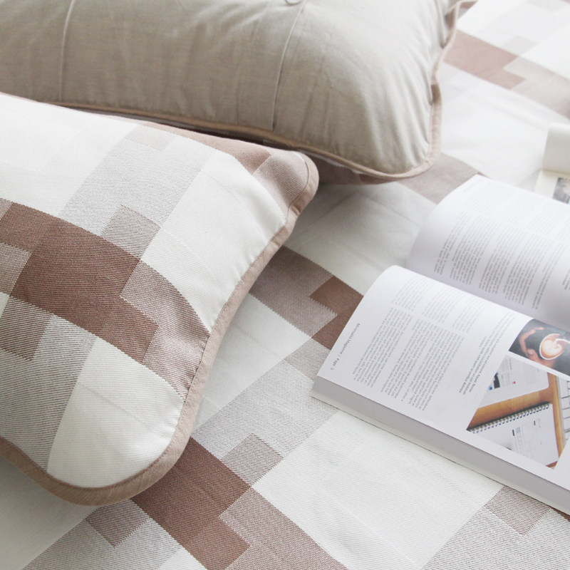 Special grade old coarse cloth summer mat three-piece set thickened air-conditioning blanket four seasons blanket jacquard craft pure cotton art sheet