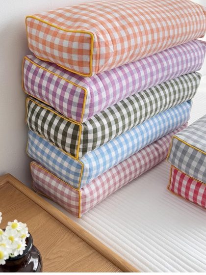 全荞麦壳颈椎枕头老粗布方枕理疗按摩保健助睡眠单人枕芯可拆洗