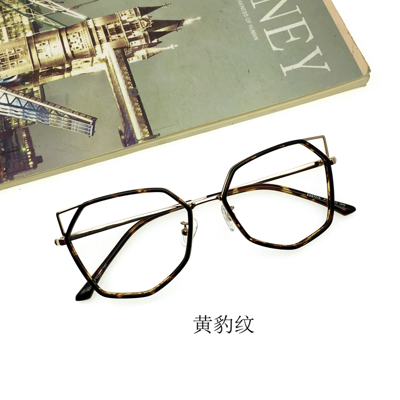 2018 phiên bản retro Hàn Quốc mới của hộp lớn mặt tròn nữ cận thị mắt mèo gọng kính gọng gương siêu nhẹ phẳng kính nam đẹp