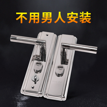  Dinglitian stainless steel anti-theft door handle thickened universal single and double movable fast door machine anti-prying mechanical lock