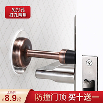  Dinglitian punch-free door top sanitary room Stainless steel door top stopper Nail-free door bumper glass anti-collision