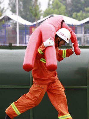 GX9617 Jiahua Guoshu Museum produces 60kg wrestling leather man wrestling man fire man training dummy