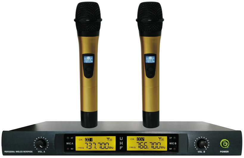 The new gold flute HT - 606 one drag two long - distance wireless microphone stage conference square dedicated