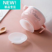 Double sided suction cup for children bowls with baby cutlery anti-slip anti-fall eating mat baby powerful bowl soft rubber cushion