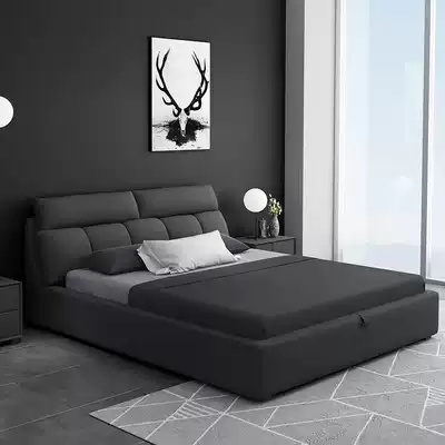 Nordic cloth bed removable and washable double bed 1 8 M master bedroom wedding bed ins Net red bed modern simple storage soft bed