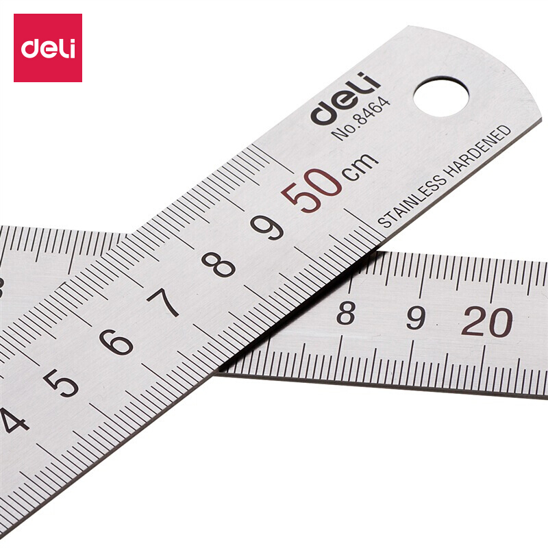 Able (deli) 50cm stainless steel ruler graduated scale sub 8464