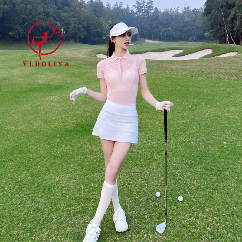 [Victoria] Quick-Drying Golf Clothing for Women, Summer Polo Collar Short-Sleeved Golf Shorts and Skirt Sports Suit