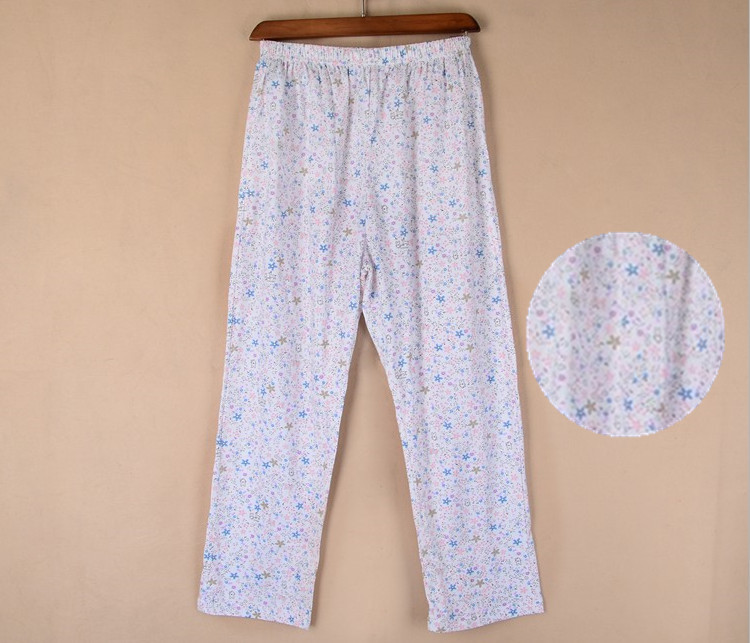 Ông già mùa hè cotton mỏng phần pyjama quần mẹ trung niên cotton cộng với phân bón XL điều hòa không khí quần nhà quần thu đông nam nữ