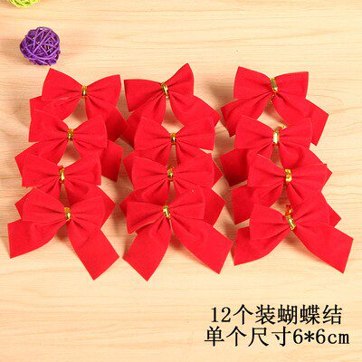 Christmas pendant flocking Christmas bow Christmas tree package decorations pendant Christmas scene arrangement