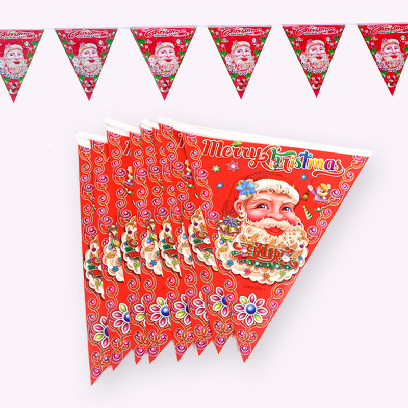 Christmas flag hanging flag hanging flag flower pendant ornament Christmas decoration supplies shopping mall scene layout kindergarten