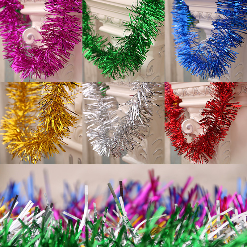 Christmas decorations Christmas tree decoration Colorful encryption bold color strips pull flower shopping mall decoration
