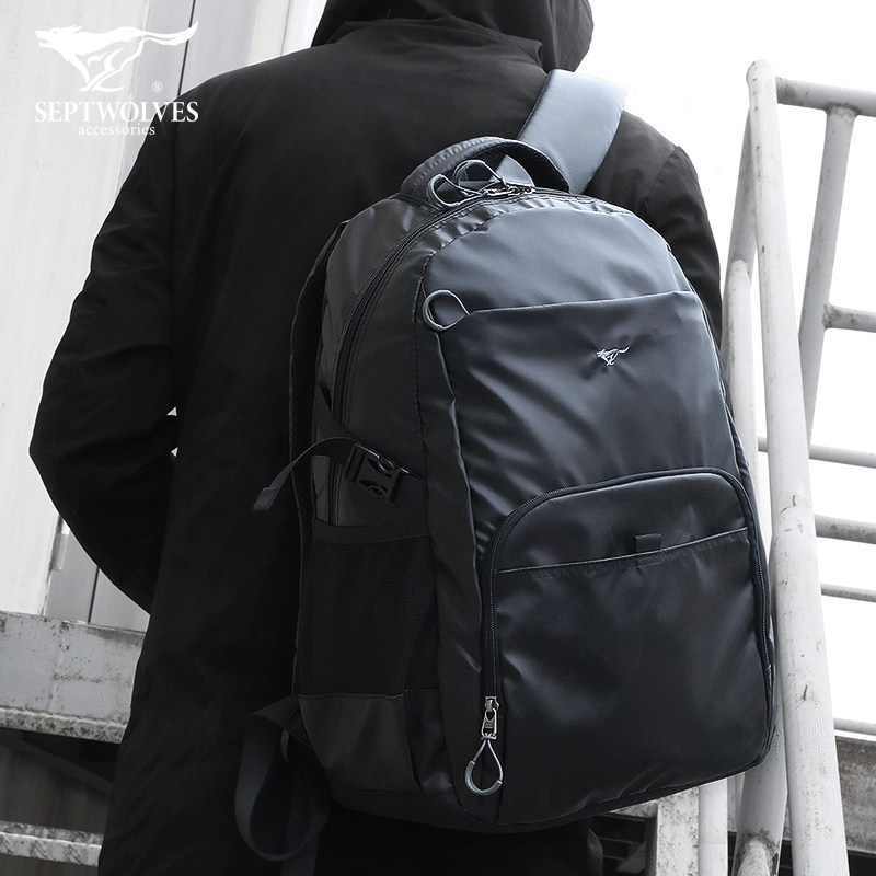 Septwolves backpack men's backpack casual large-capacity student schoolbag fashion trend travel bag outdoor travel