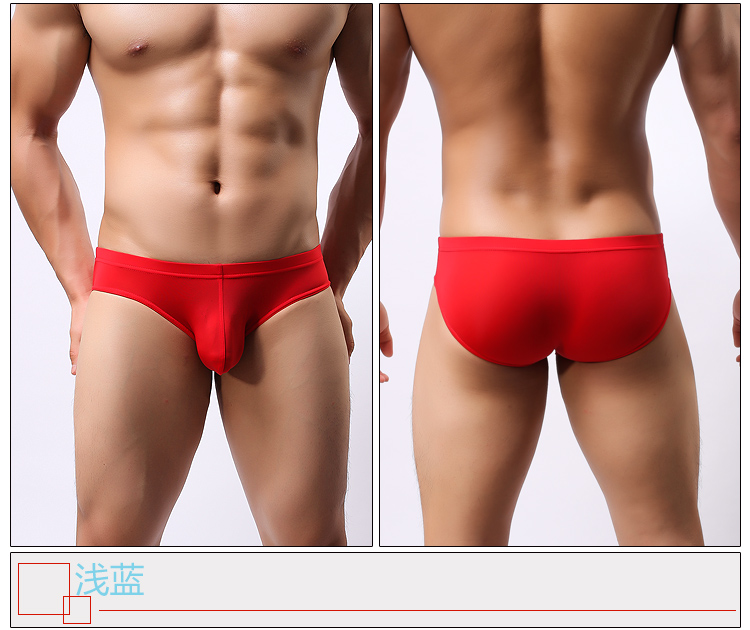 Quần lót nam bằng lụa băng tam giác không có một mảnh eo thấp trắng gợi cảm siêu mỏng trong suốt thoáng khí lọt khe nam