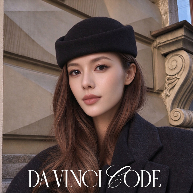The Da Vinci Code 2026 Stylish Stewardess Hat for Autumn and Winter, Elegant French Versatile High-End Wool British-Style Hat The Da Vinci Code 2026 Stylish Stewardess Hat for Autumn and Winter, Elegant French Versatile High-End Wool British-Style Hat