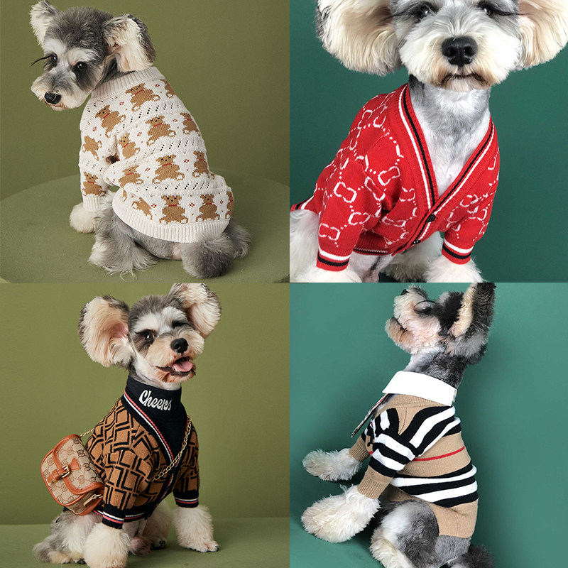 Teddy dog ​​clothes autumn and winter small dogs puppies cats and dogs sweater coat schnauzer beauty method pet trendy brand