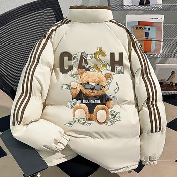 Thickened and warm three-striped cotton clothes for autumn and winter for men and women, new cotton-padded clothes and jackets, bear couples, trendy and versatile tops Thickened and warm three-striped cotton clothes for autumn and winter for men and women, new cotton-padded clothes and jackets, bear couples, trendy and versatile tops