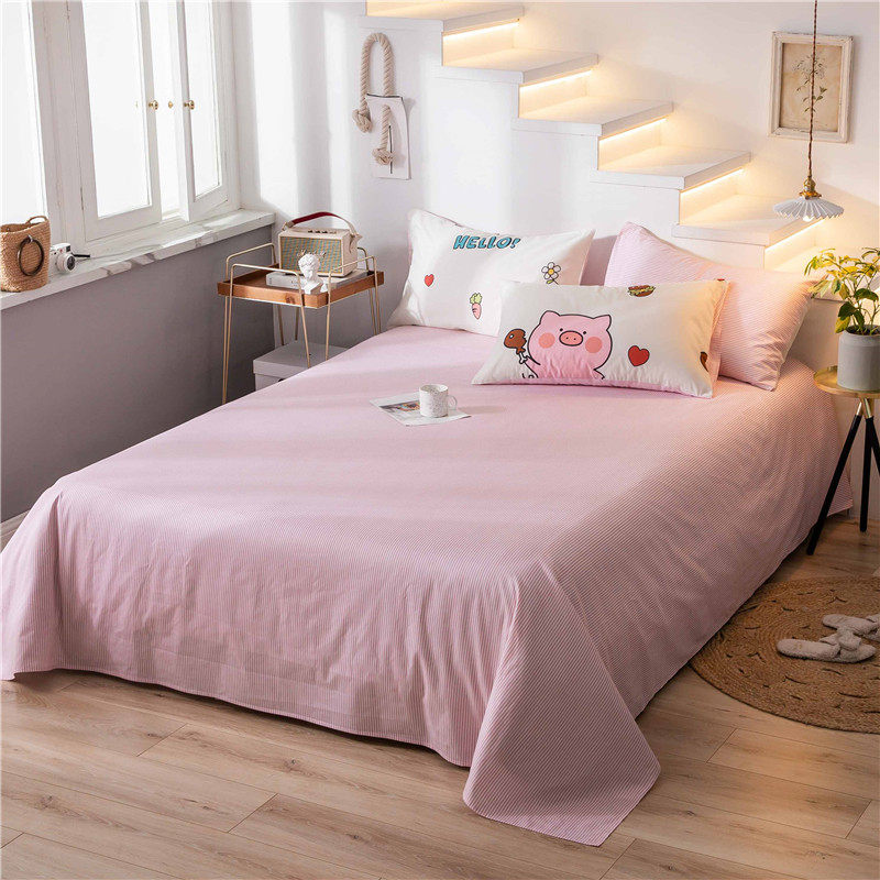 (Fuji Store) Cotton sheets ins Girls Summer Student Dormitory Single Bed Double Cotton Sheet
