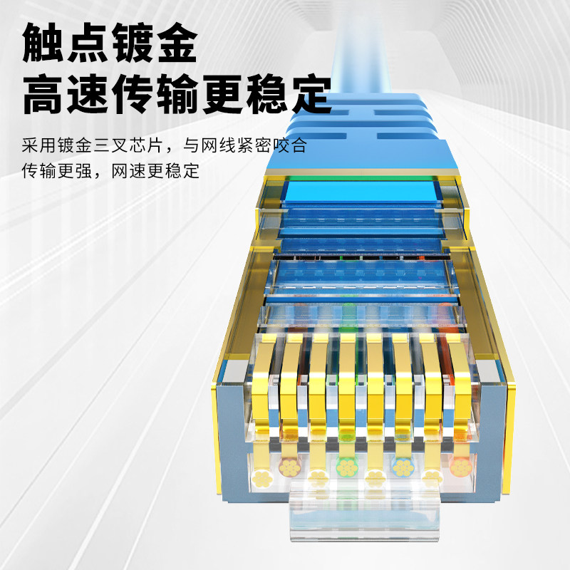 Category 6A Double-Shielded Gigabit Network Cable for Home High-Speed Broadband Router, Category 5/5E Connection Cable, 10g Network Cable