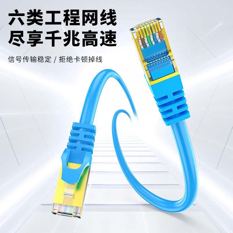 Category 6A Double-Shielded Gigabit Network Cable for Home High-Speed Broadband Router, Category 5/5E Connection Cable, 10g Network Cable